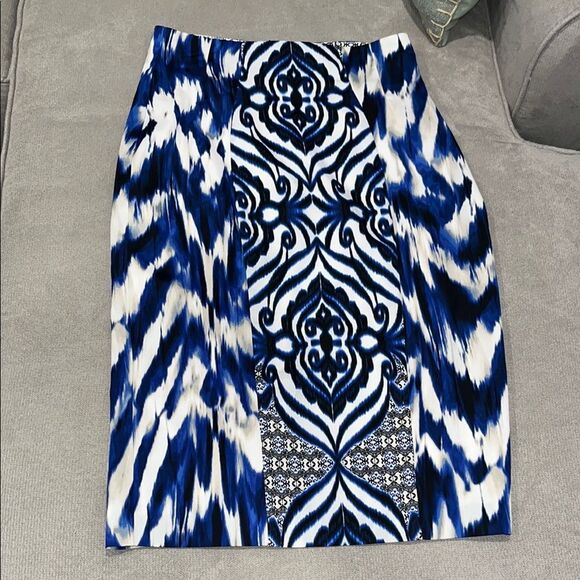 Eva Mendes Blue Pencil Skirt with Cut Out Design - Picture 1 of 4